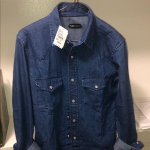 Tom Ford western denim shirt (small) 15-38